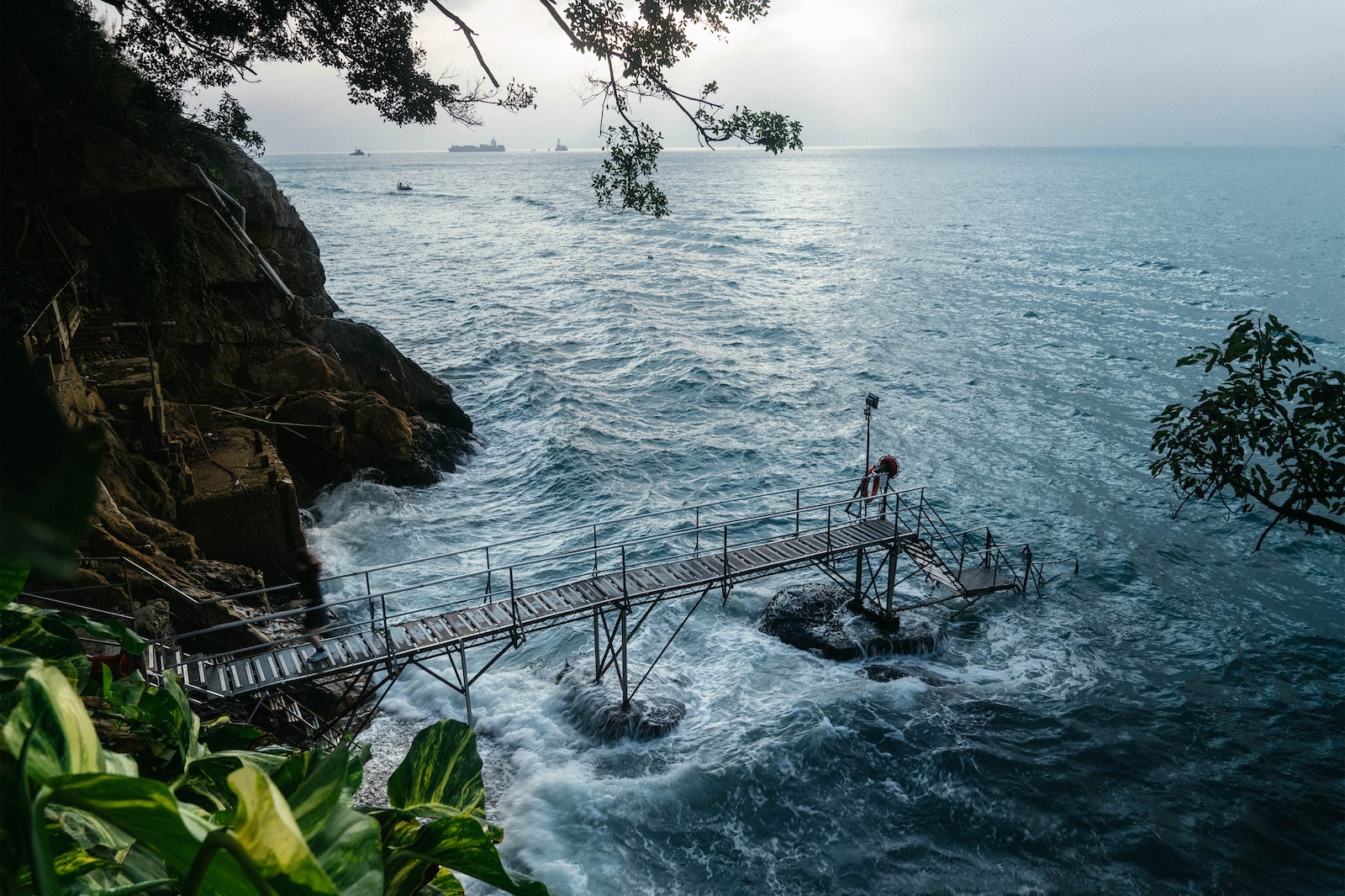 View of swimming shed facing the island