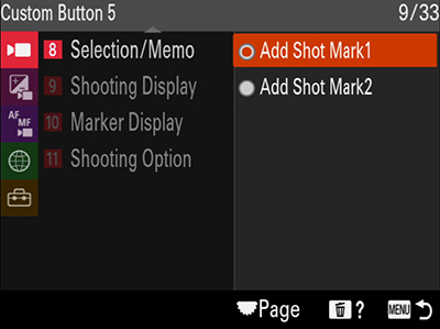 Shot mark setting